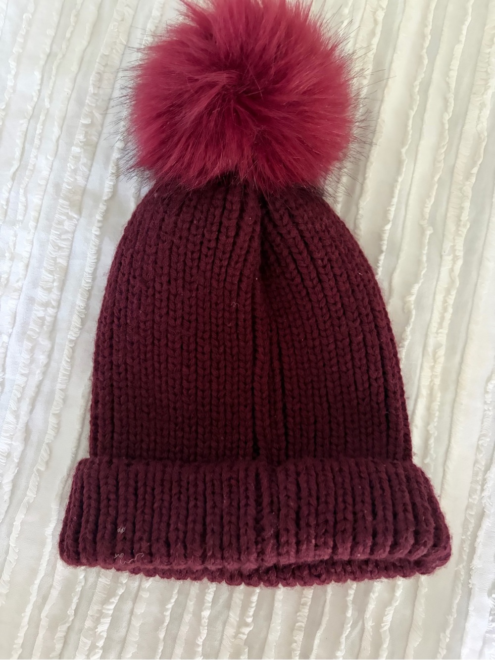 L.A. Hearts Maroon Ribbed Knit Beanie